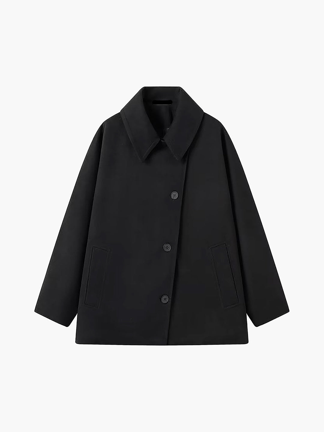 Catherine's Cozy Wool-Blend Long Coat with Button Front
