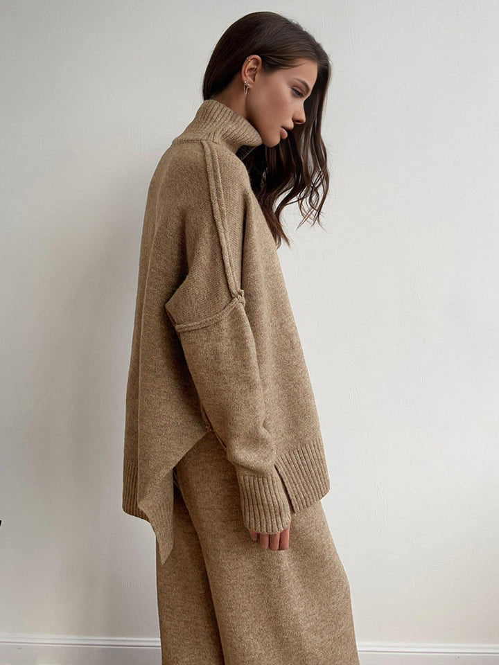 Cozy Knit Turtle Neck Relaxation Ensemble