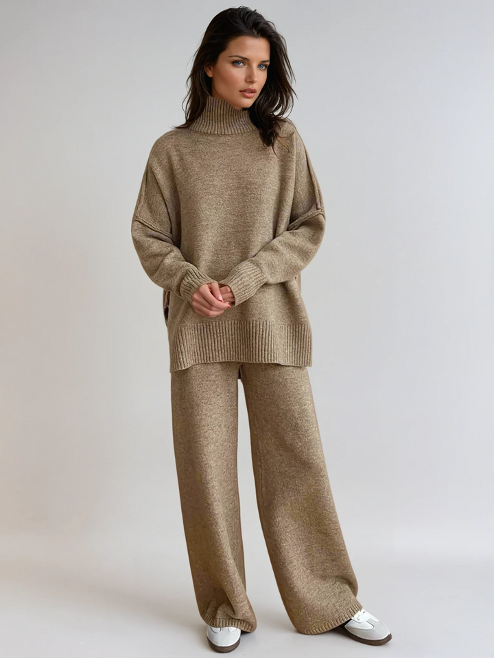 Cozy Knit Turtle Neck Relaxation Ensemble