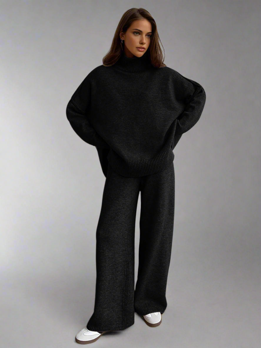 Cozy Knit Turtle Neck Relaxation Ensemble
