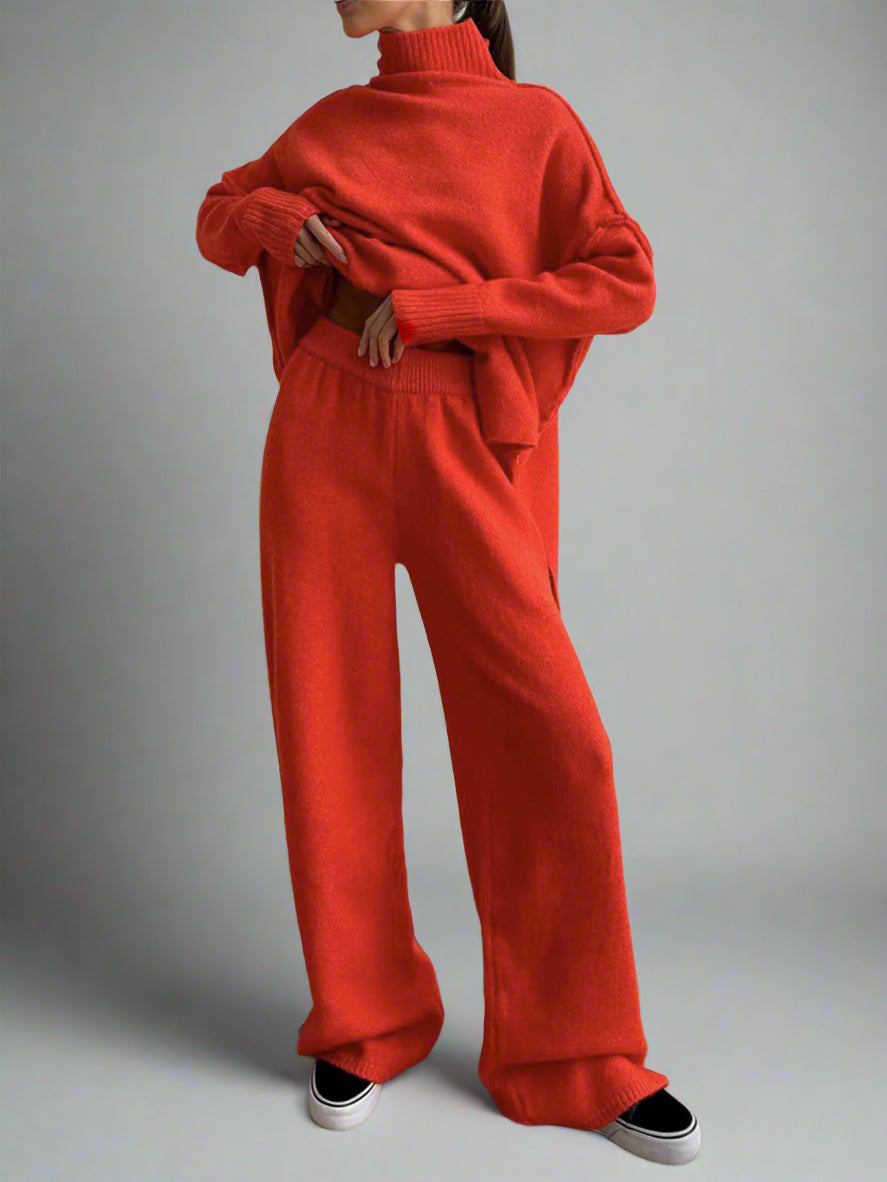 Cozy Knit Turtle Neck Relaxation Ensemble