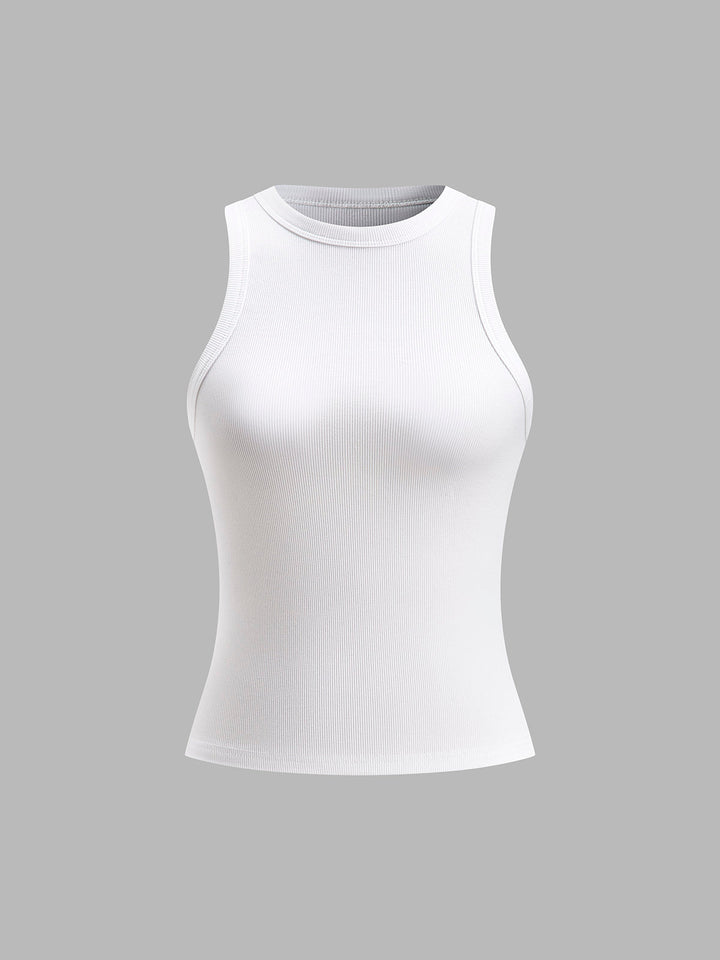 Textured Short Sleeveless Tee