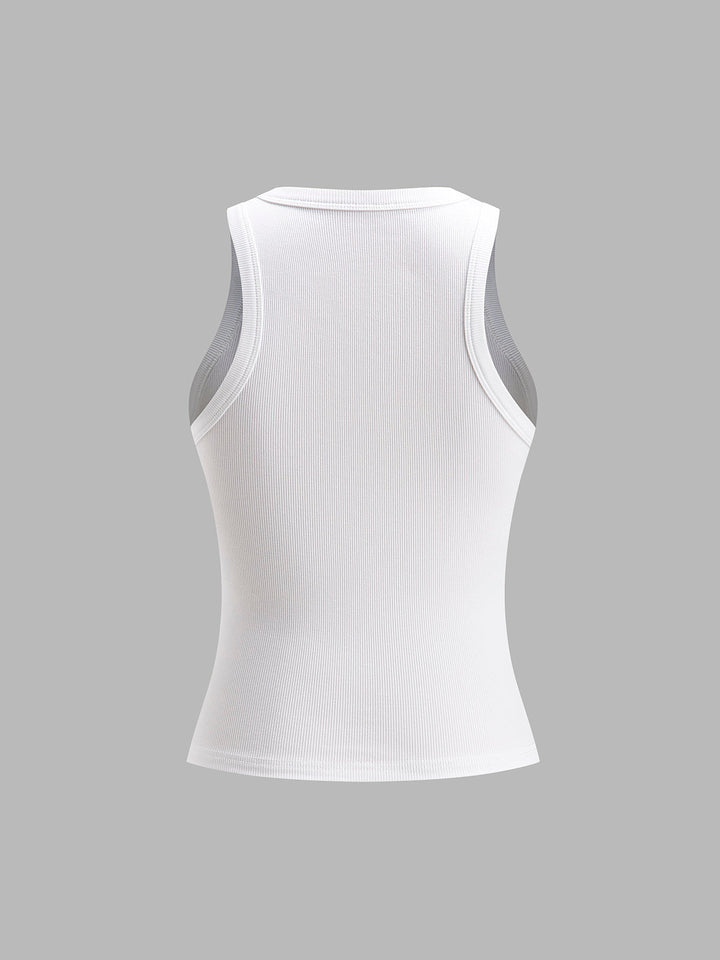 Textured Short Sleeveless Tee