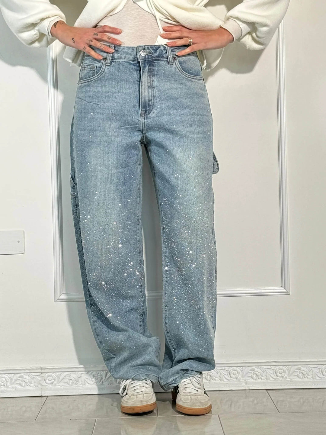 Shiny Denim Carpenter Jeans for Men