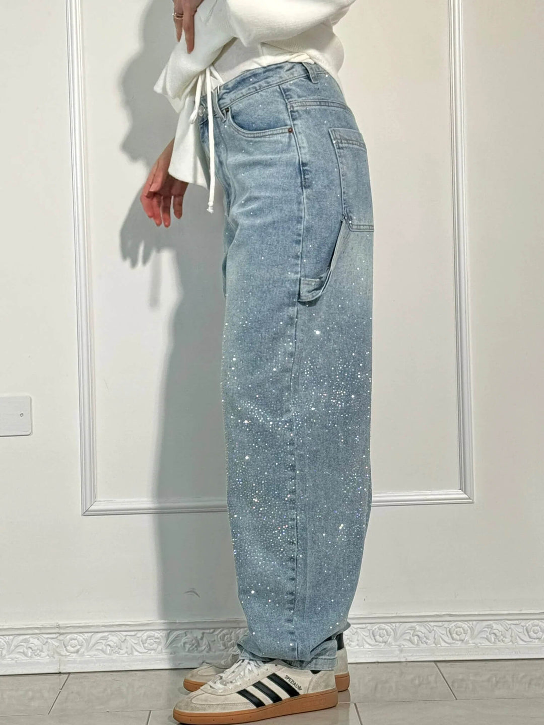 Shiny Denim Carpenter Jeans for Men