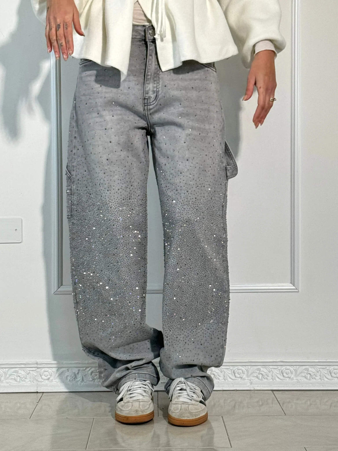 Shiny Denim Carpenter Jeans for Men