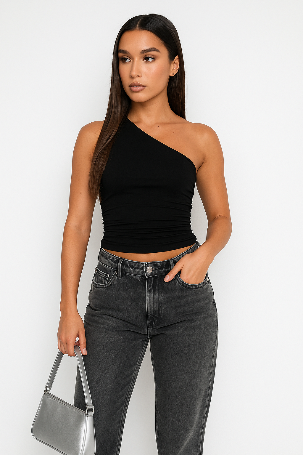 Asymmetrical One-Sleeve Top for Women