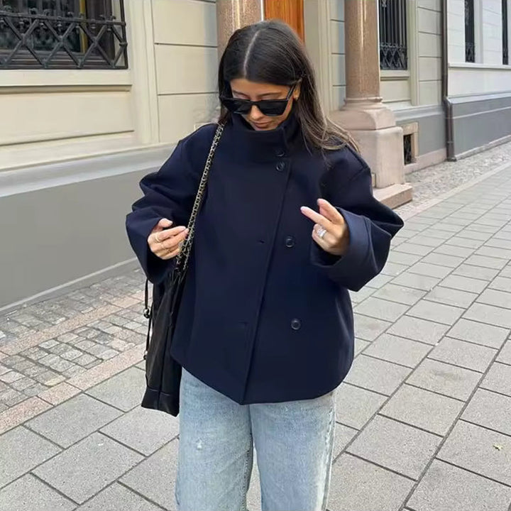 Modern double-breasted short coat for Women