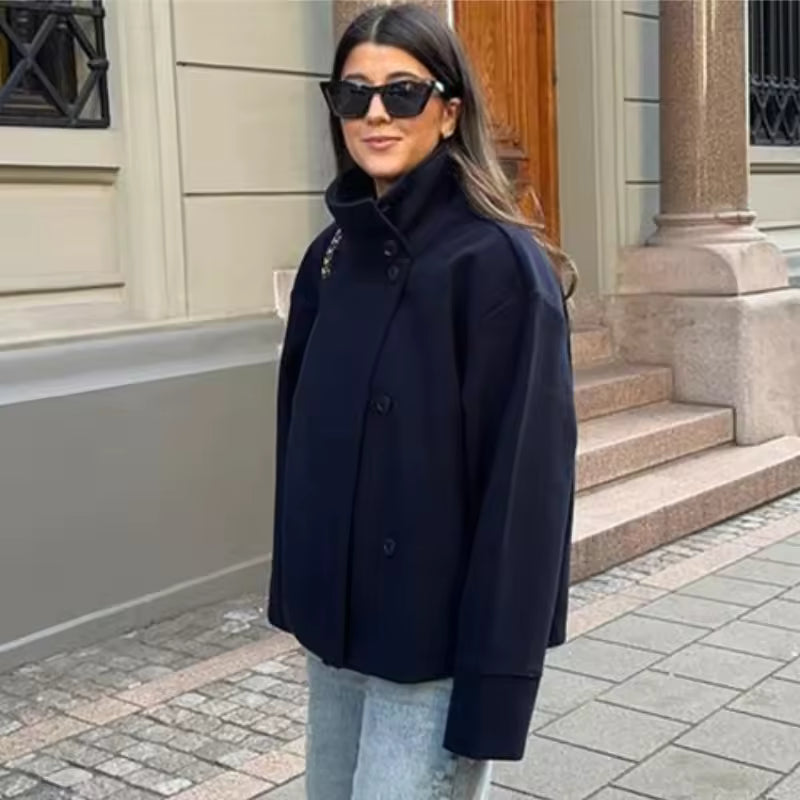 Modern double-breasted short coat for Women