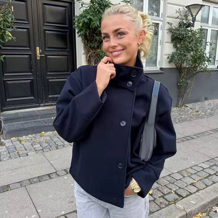 Modern double-breasted short coat for Women