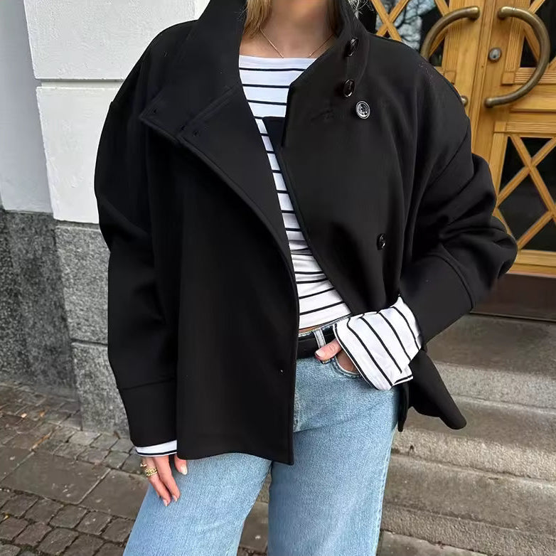Modern double-breasted short coat for Women