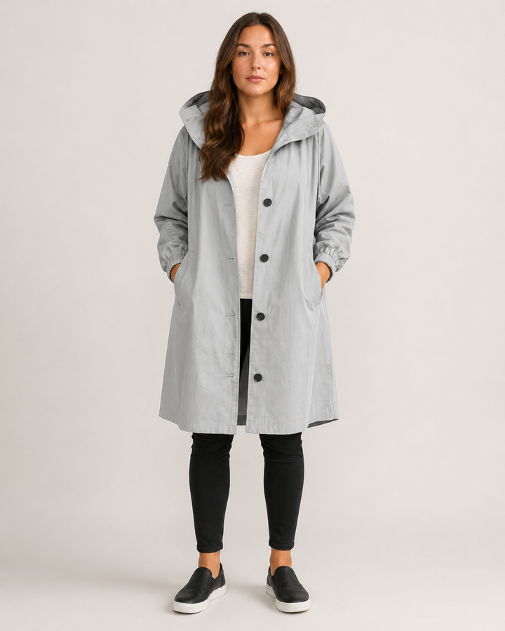 Hannelore Raincoat – Mid-Length, Lightweight & Tailored
