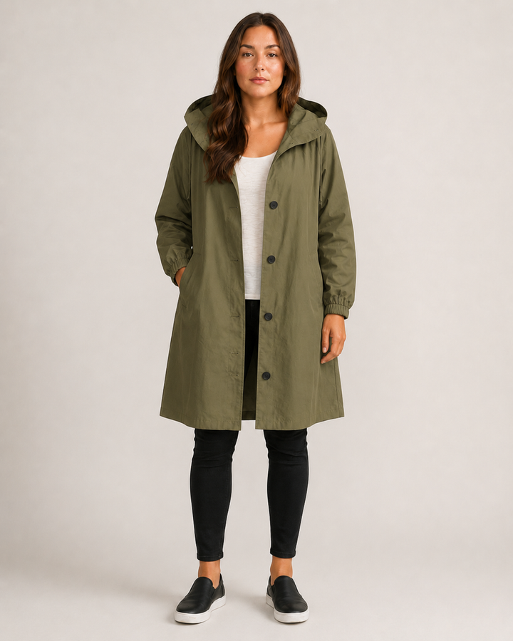 Hannelore Raincoat – Mid-Length, Lightweight & Tailored