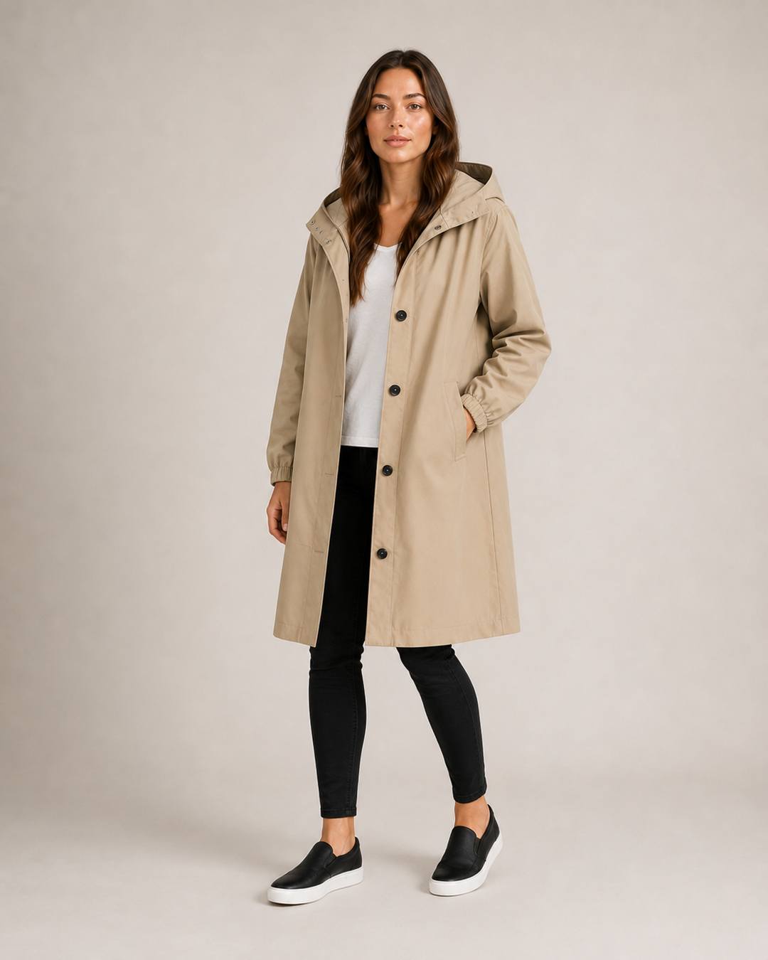 Hannelore Raincoat – Mid-Length, Lightweight & Tailored