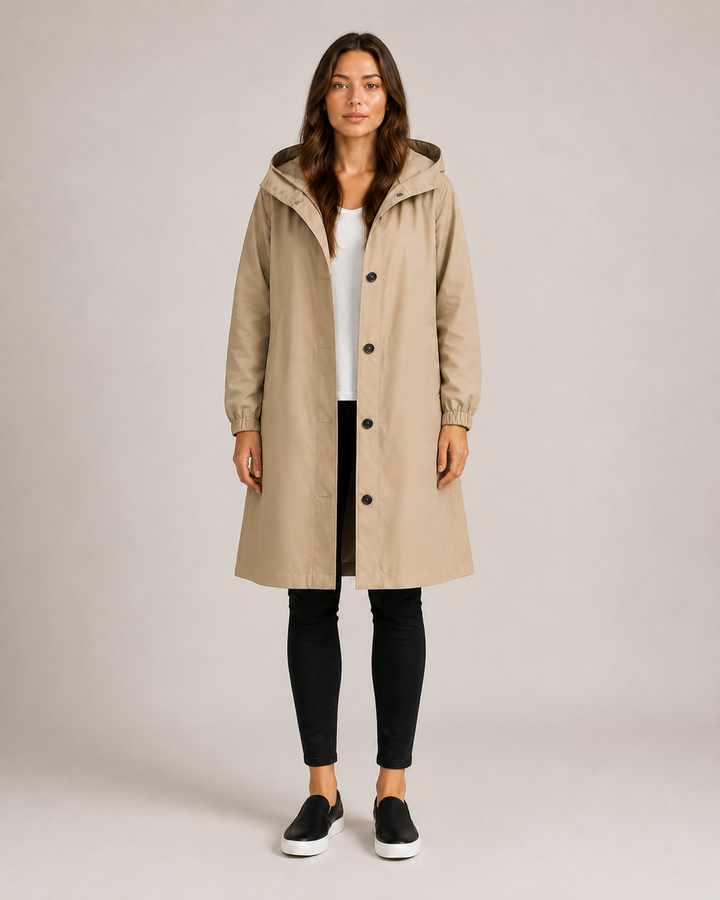 Hannelore Raincoat – Mid-Length, Lightweight & Tailored