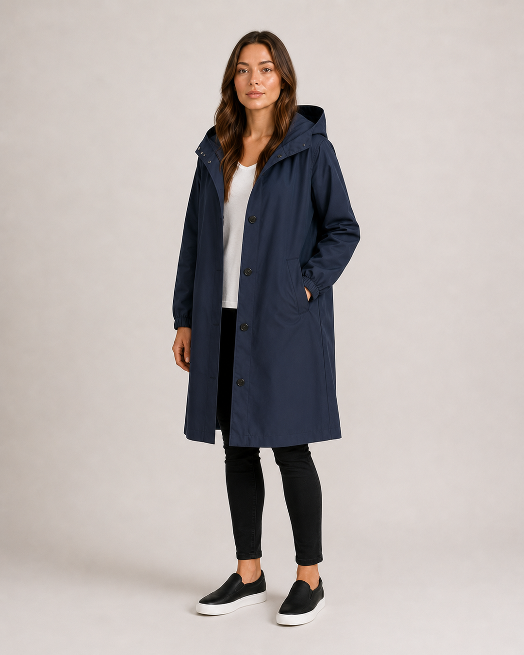 Hannelore Raincoat – Mid-Length, Lightweight & Tailored