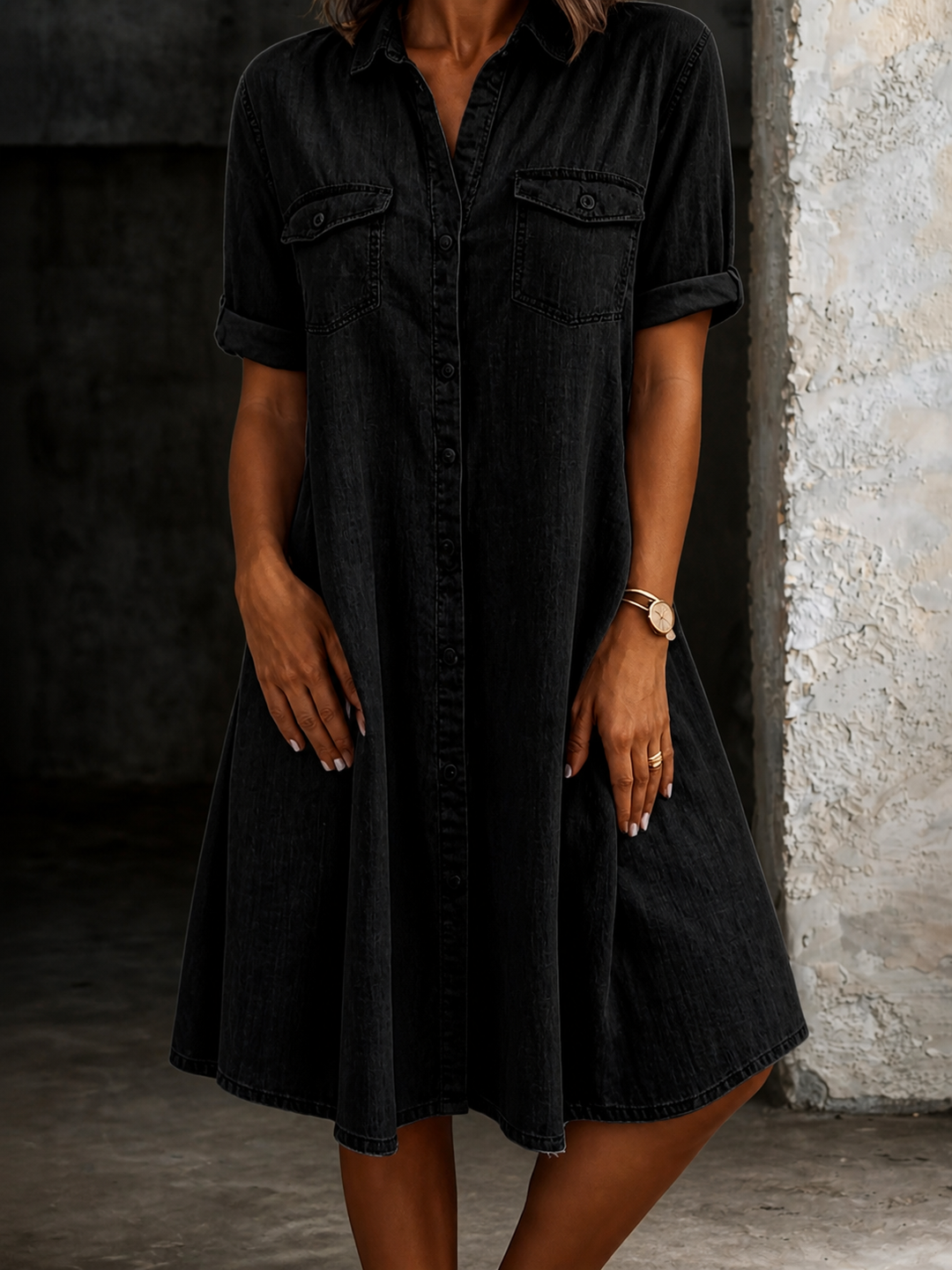 Patricia | Casual Denim Style Midi Dress