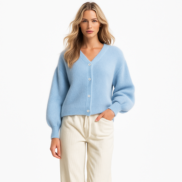 Button-Front Cardigan Sweater for Women