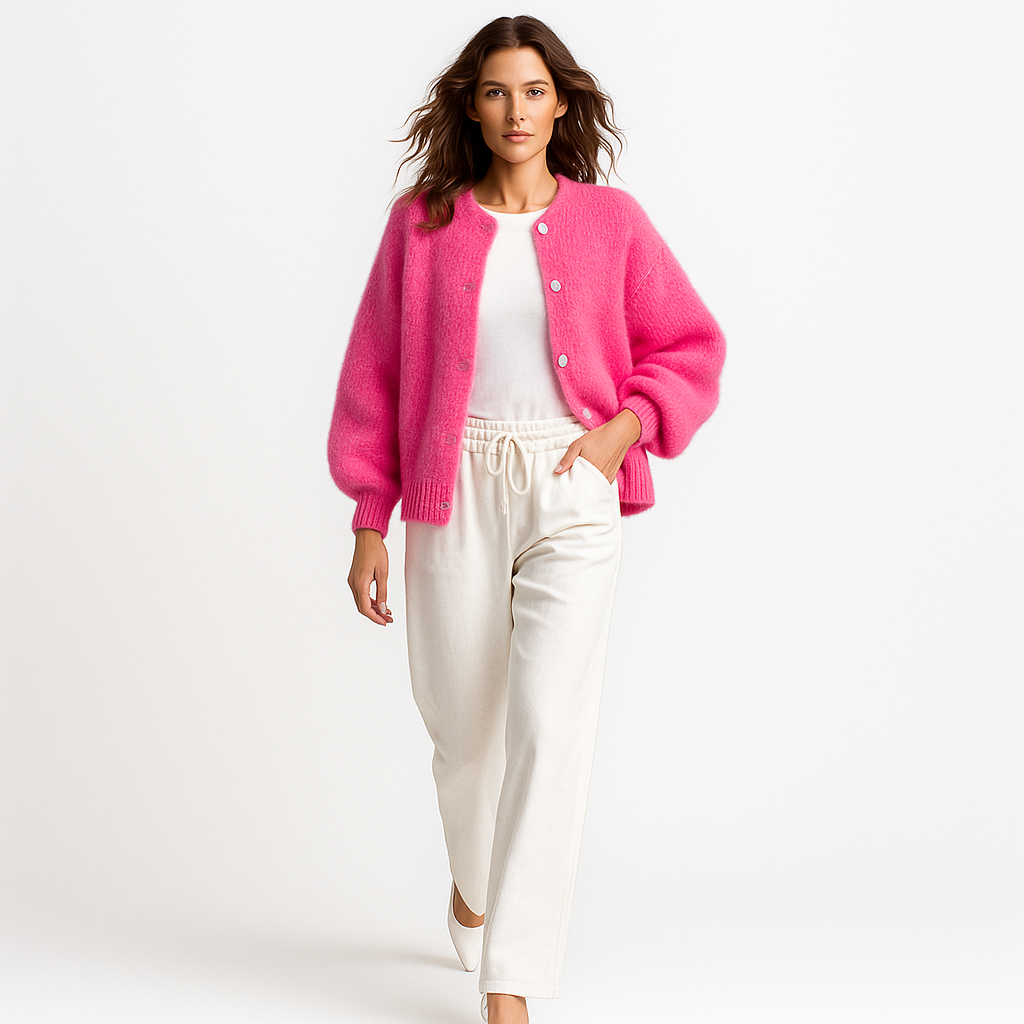 Button-Front Cardigan Sweater for Women