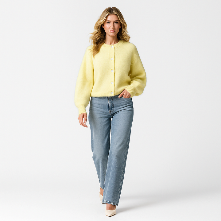 Button-Front Cardigan Sweater for Women