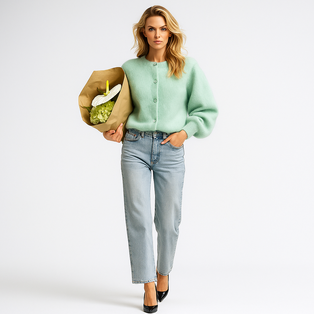 Button-Front Cardigan Sweater for Women