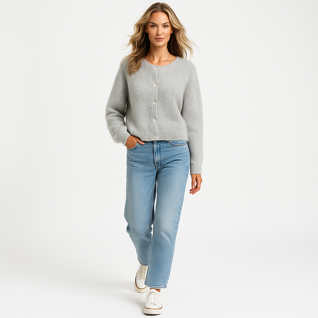 Button-Front Cardigan Sweater for Women