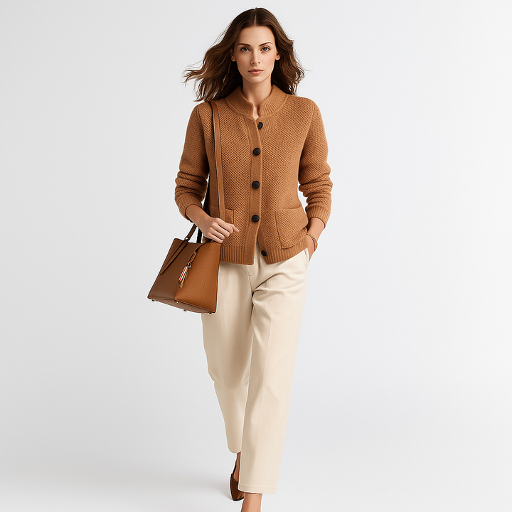Button-Front Cardigan Sweater for Women