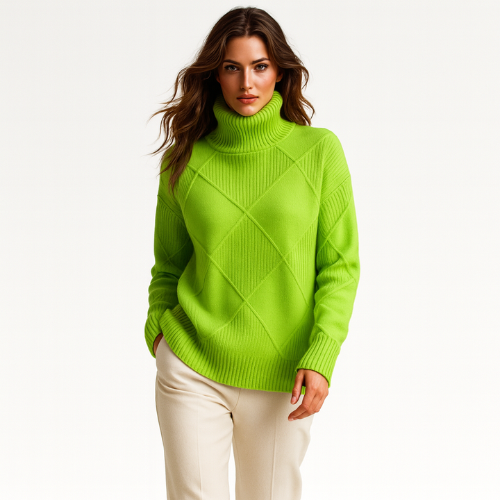 Turtleneck Knit Sweater for Women