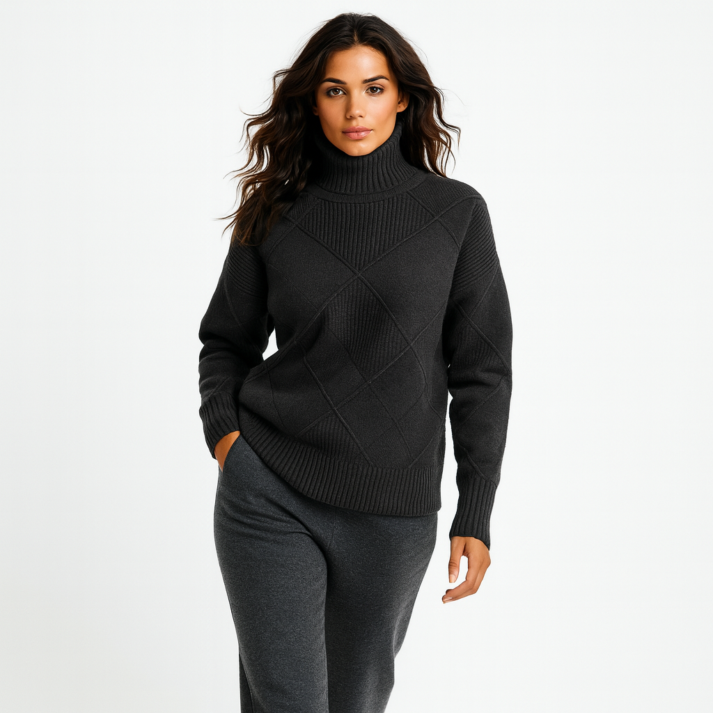 Turtleneck Knit Sweater for Women