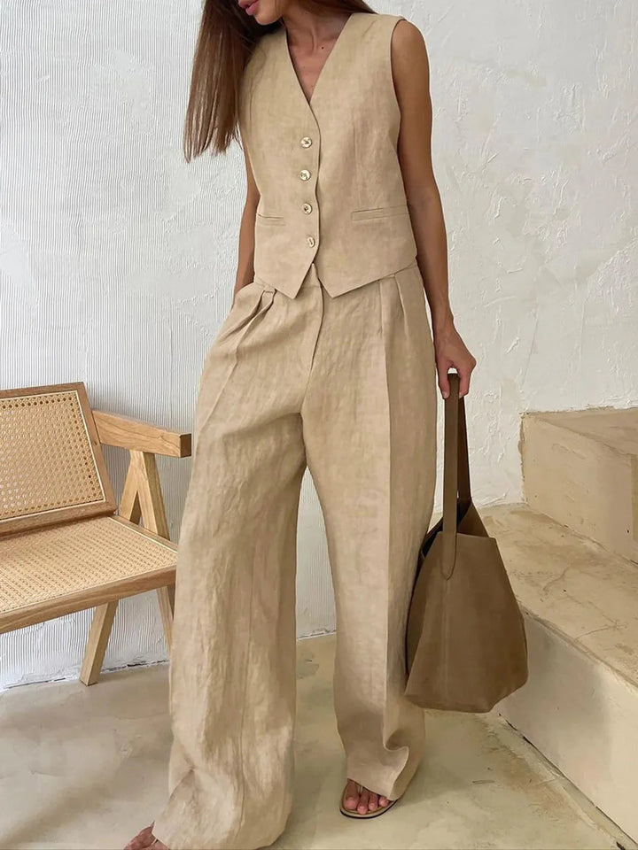 Linen and Cotton Two-Piece Outfit
