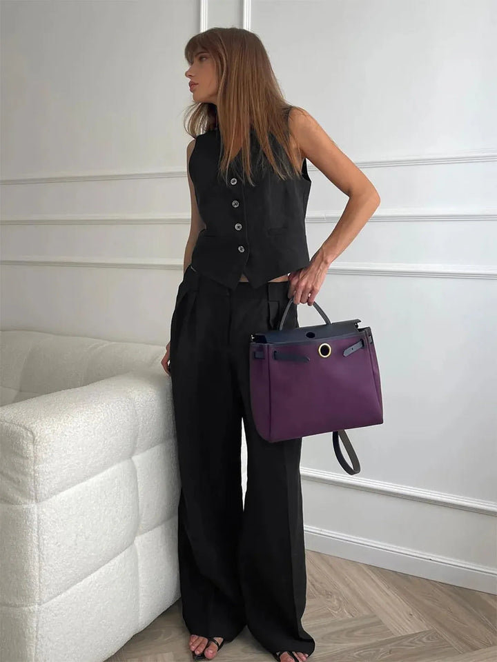 Linen and Cotton Two-Piece Outfit