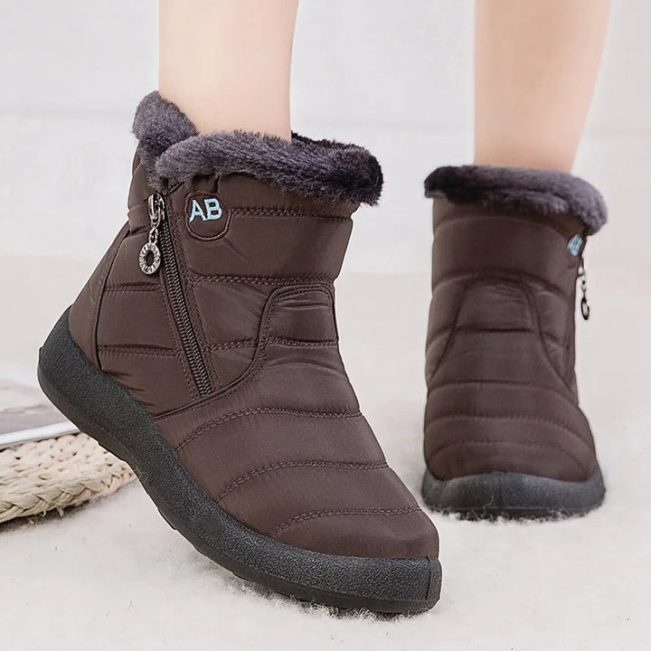 Black women's ankle boots | fleece lining, comfortable and casual