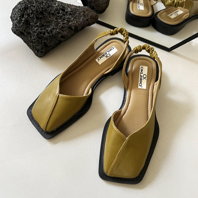 Emma Modern Square-Toe Sling Back Shoes