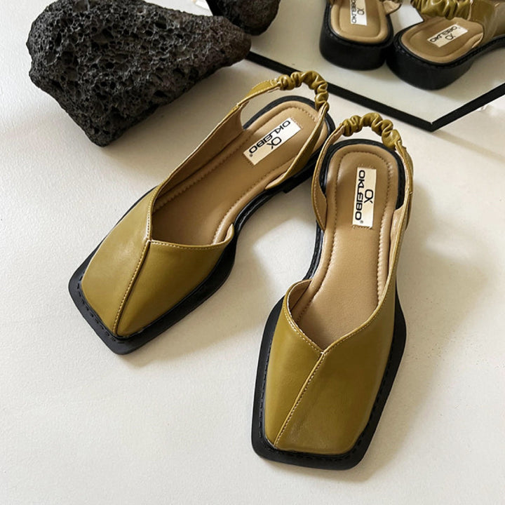 Emma Modern Square-Toe Sling Back Shoes