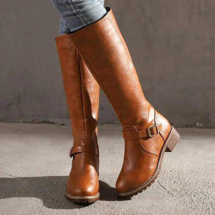 Women's Leather Boots with Comfortable Fit and Non-Slip Rubber Sole - Versatile Everyday Walking Boots with Zipper Closure