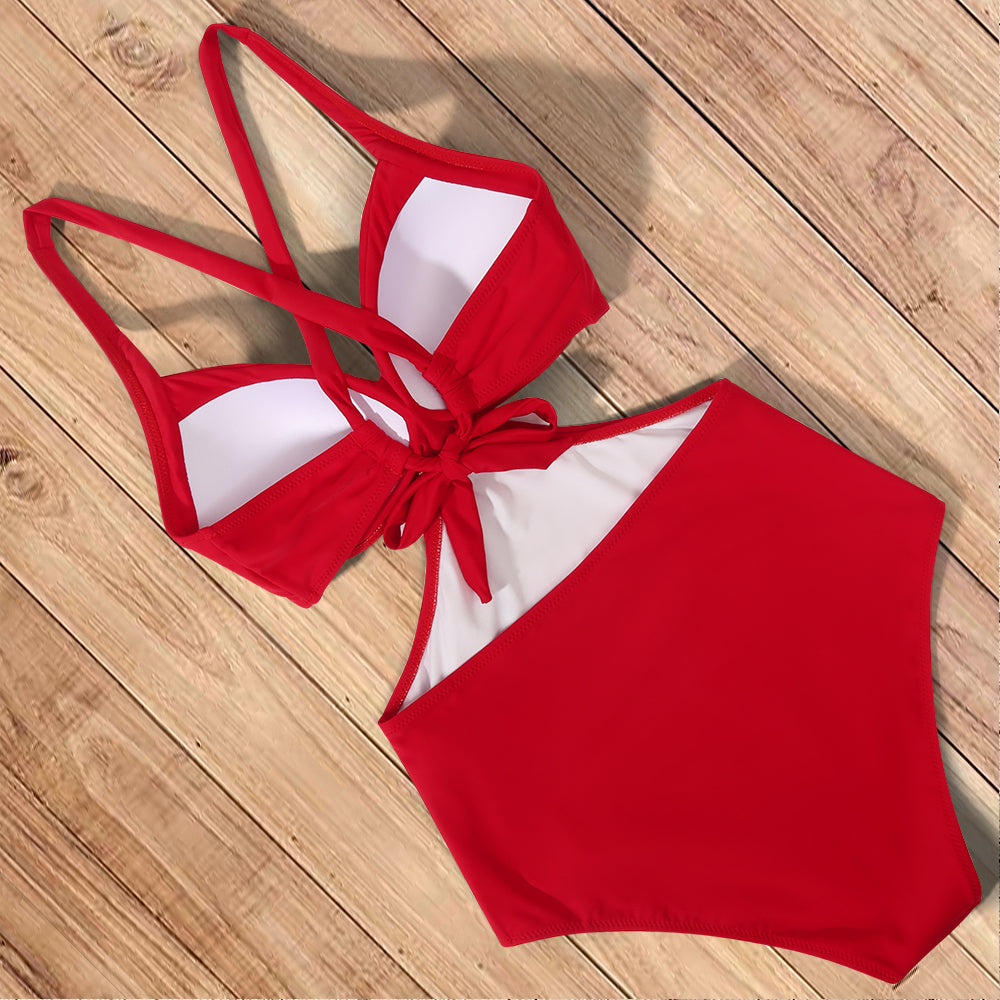 Mason - Chic One-Piece Swimwear with Trendy Wrap Design