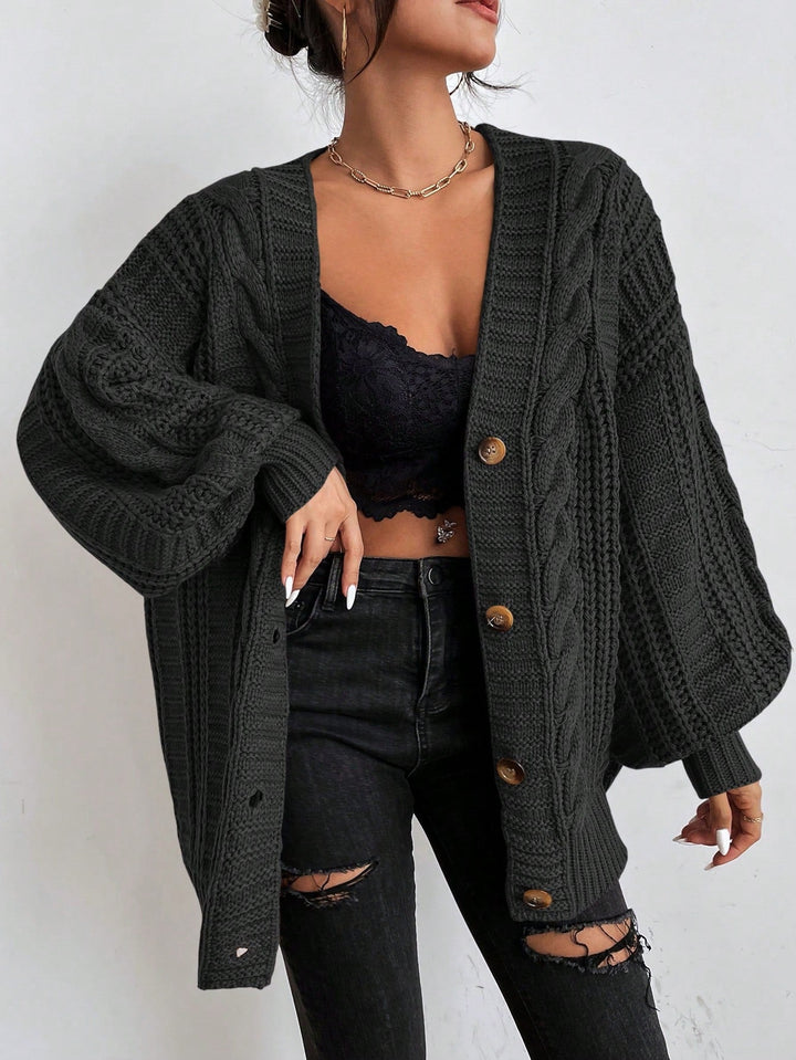 Chunky Knit Open-Front Sweater
