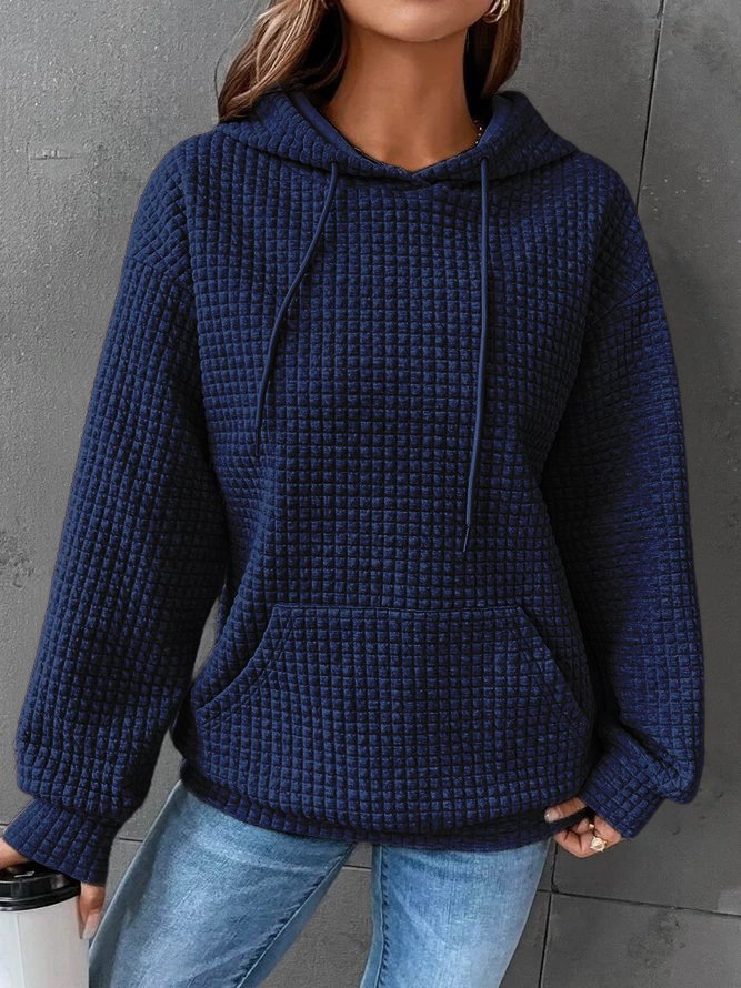 Elegant Textured Long-Line Hoodie | Structured Embossed Fabric