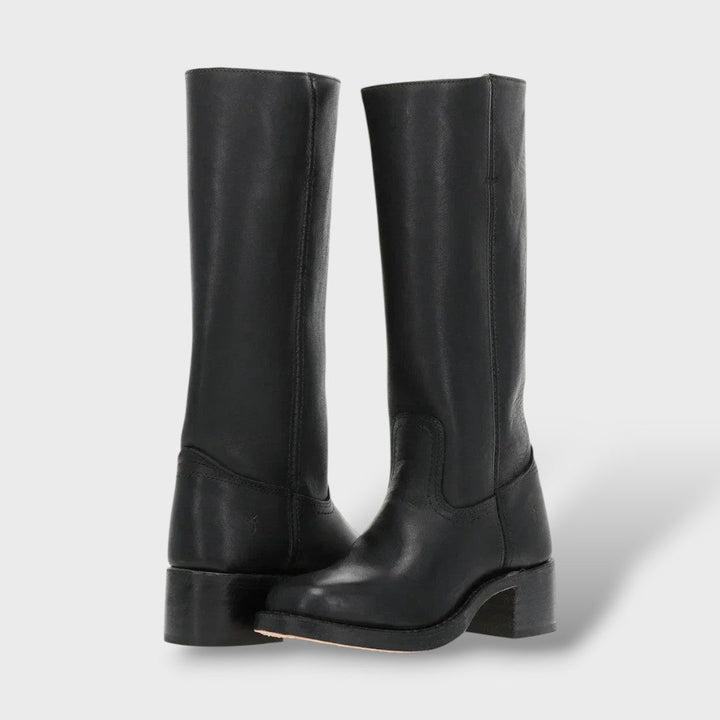 Women's Knee-High Boots with Structured Sole | Slim Fit Tall Walking Boots for Office and Casual Wear | Comfortable Long Boots