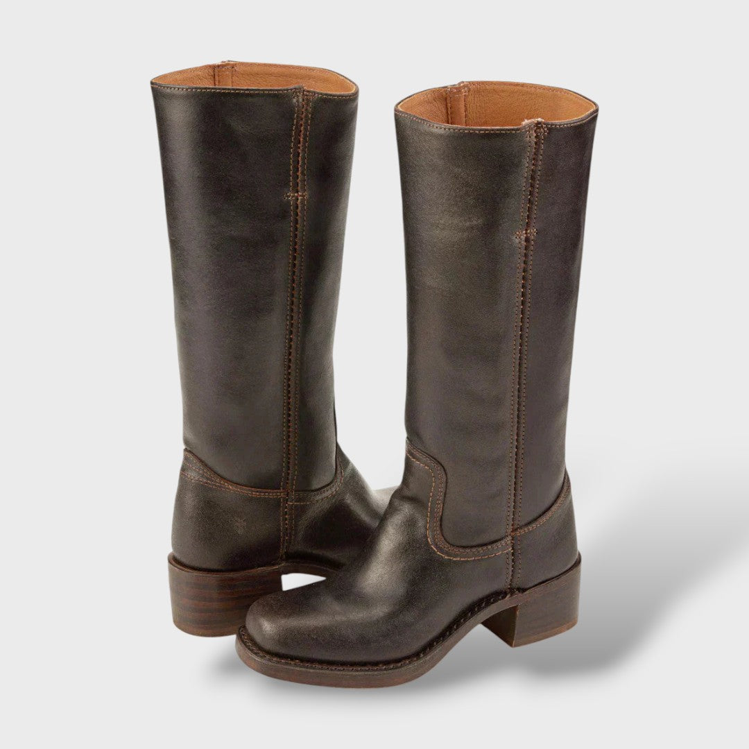 Women's Knee-High Boots with Structured Sole | Slim Fit Tall Walking Boots for Office and Casual Wear | Comfortable Long Boots