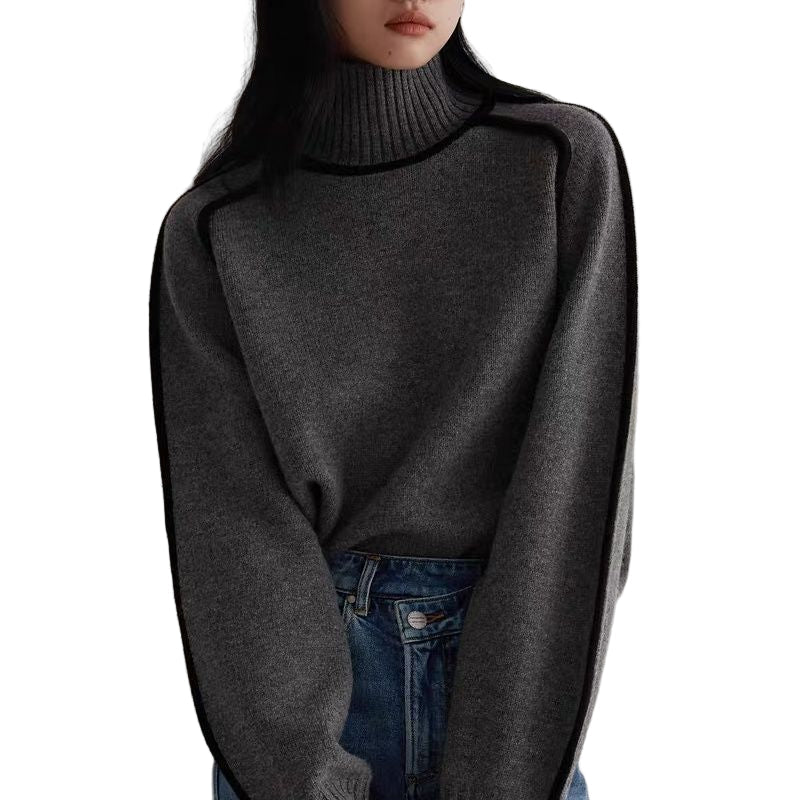 Women's Modern stand-up collar sweater