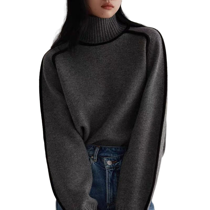 Women's Modern stand-up collar sweater
