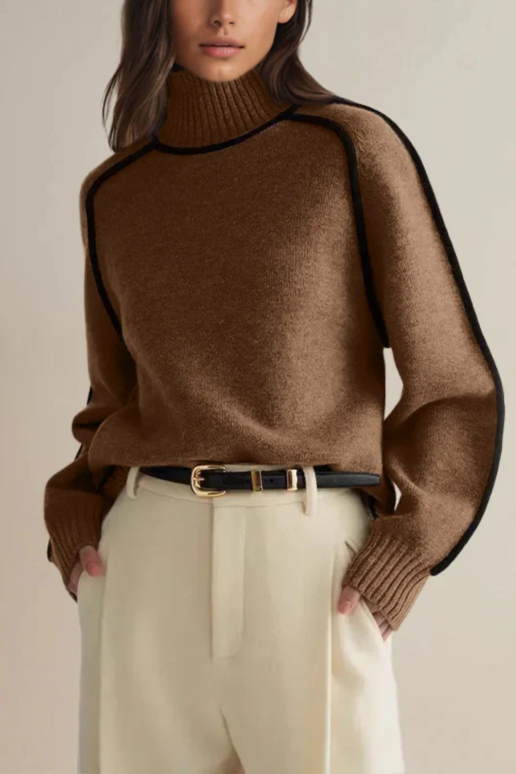 Women's Modern stand-up collar sweater