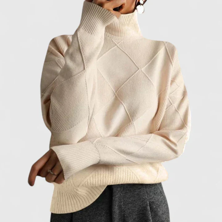 Turtleneck Knit Sweater for Women