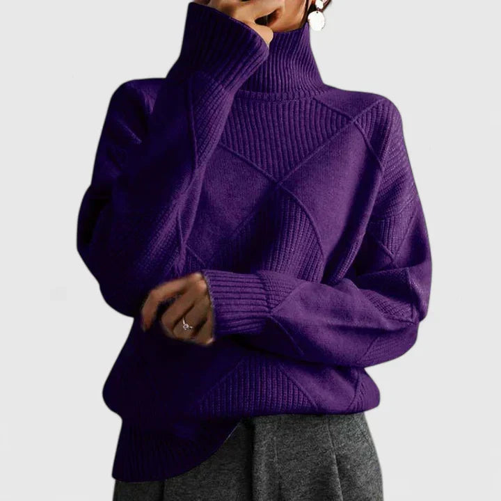 Turtleneck Knit Sweater for Women