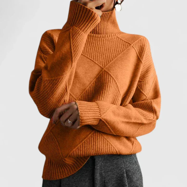 Turtleneck Knit Sweater for Women