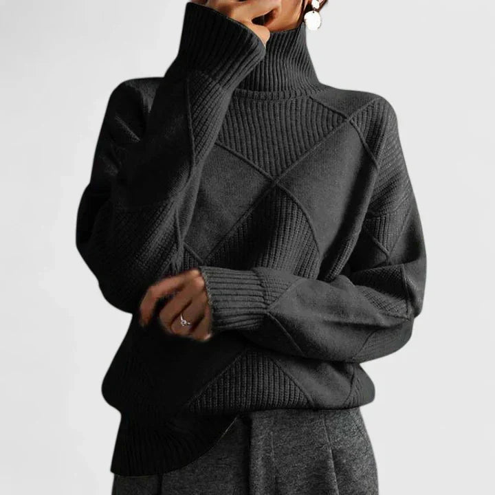 Turtleneck Knit Sweater for Women