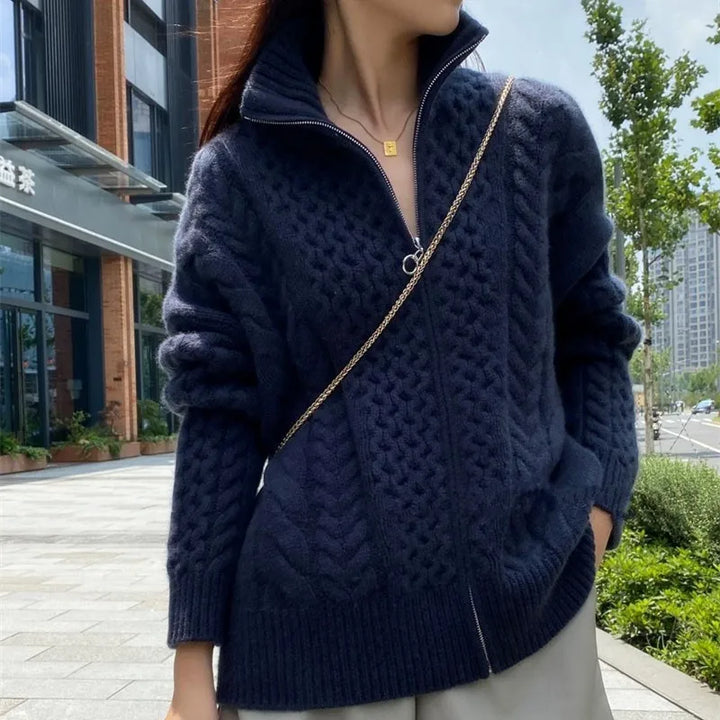 Jasper Cashmere Zip-Up Jacket