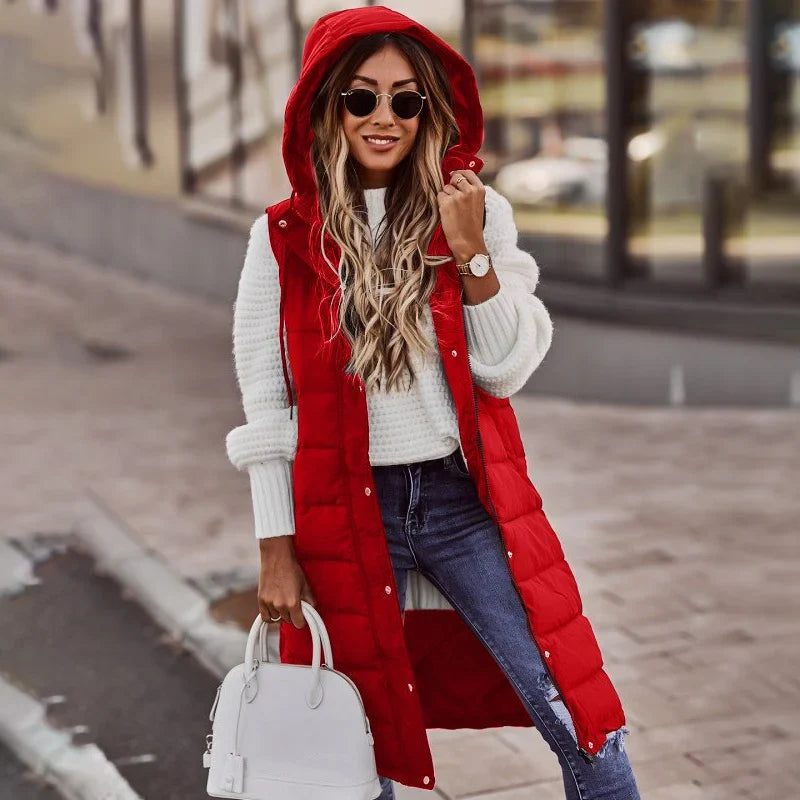 Long Puffer Vest for Women