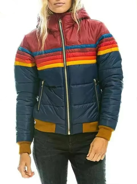 Chloe Vintage-Inspired Striped Insulated Coat